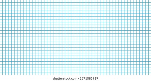 Horizontal grid square graph line page, mockup empty squared grid graph, paper grid square graph line texture of note book blank for notes