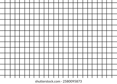 Horizontal grid square graph line page, mockup empty squared grid graph, paper grid square graph line texture of note book blank for notes - stock vector