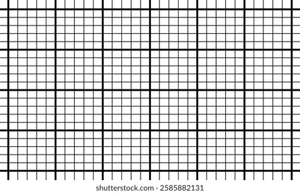 Horizontal grid square graph line page, mockup empty squared grid graph, paper grid square graph line texture of note book blank for notes - stock vector Vector Illustration .