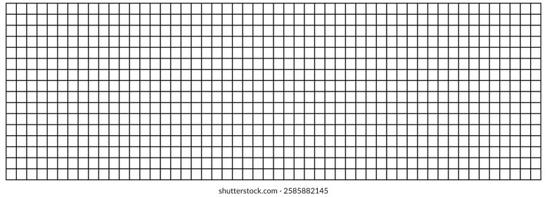 Horizontal grid square graph line page, mockup empty squared grid graph, paper grid square graph line texture of note book blank for notes - stock vector Vector Illustration .