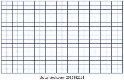 Horizontal grid square graph line page, mockup empty squared grid graph, paper grid square graph line texture of note book blank for notes - stock vector Vector Illustration .