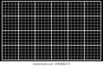 Horizontal grid square graph line page, mockup empty squared grid graph, paper grid square graph line texture of note book blank for notes - stock vector Vector Illustration .