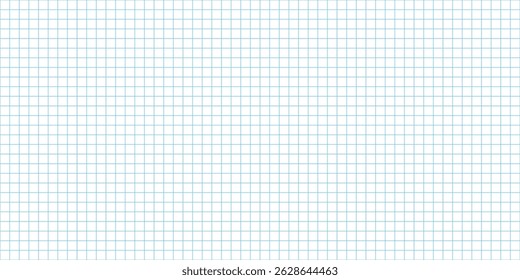 Horizontal grid square graph line page, mockup empty squared grid graph, paper grid square graph line texture of note book blank for notes - stock vector