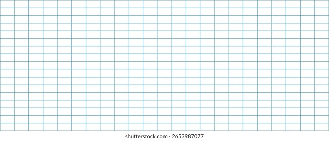 Página de linha de gráfico quadrado de grade horizontal, modelo de gráfico de grade quadrado vazio, gráfico quadrado de grade de papel textura de linha de gráfico de anotações em branco para anotações - vetor de estoque. eps10