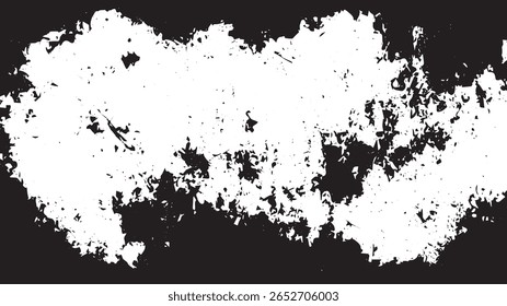 Horizontal Grunge Texture with Distressed Edges, Abstract Black and White Background for Digital and Urban Design