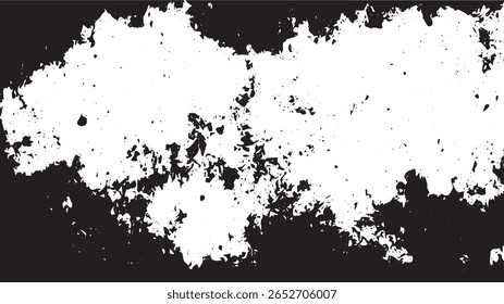 Horizontal Grunge Texture with Distressed Splatter Edge for Poster and Overlay Design