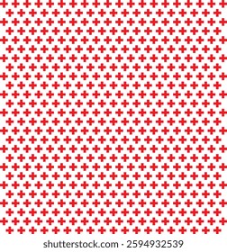 horizontal halftone of black cross or plus design for pattern and background.