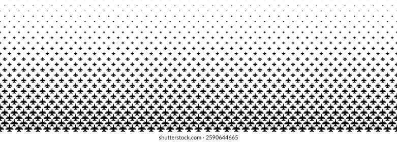 horizontal halftone of black fighter plane with bomb and missile on white.