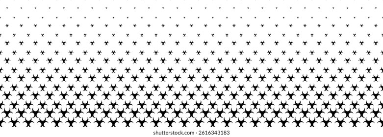 horizontal halftone of black hazardous material sign for pattern and background.