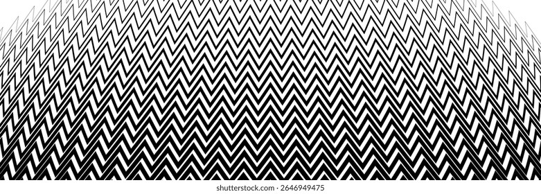 horizontal halftone of black zigzag design for pattern and background. vector dynamic zigzag 