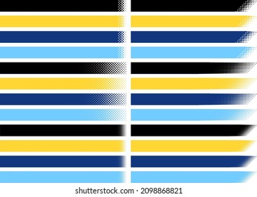 Horizontal halftone dot gradient heading frame set