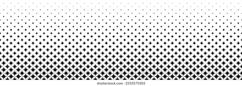 Horizontal semitono de brillo de diseño de estrella negro para el patrón y el fondo.