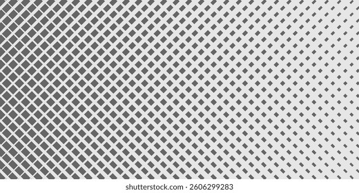 Horizontal halftone with grey rhombus pattern background. Vector Illustration.