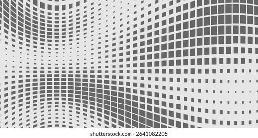 Horizontal halftone with grey rhombus pattern background. Vector Illustration.