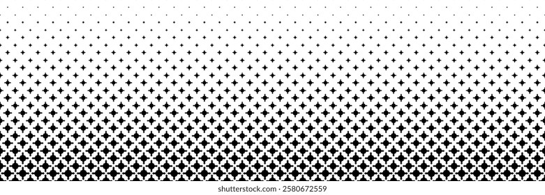 horizontal halftone of modern black sharp crossed shape design for pattern and background.