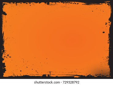 The horizontal Halloween background with grunge border