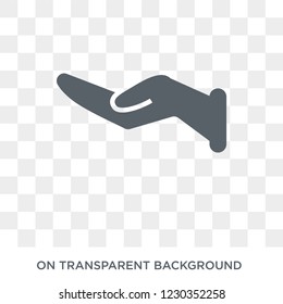 Horizontal Hand icon. Trendy flat vector Horizontal Hand icon on transparent background from Hands and guestures collection. 