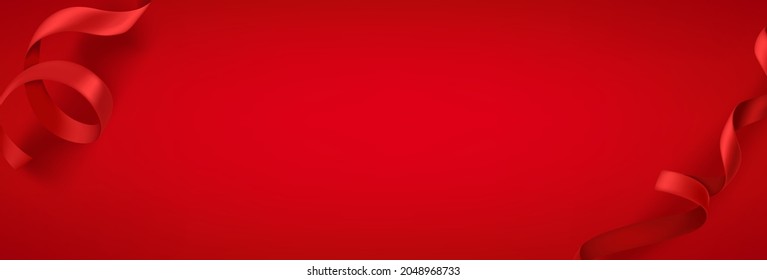 Horizontal header with silk ribbons


