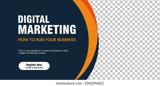 Un banner web de encabezado horizontal. Fondo del encabezado de la cubierta naranja para el diseño del sitio web, banner de anuncios de cobertura de medios sociales, volante, tarjeta de invitaciónPlantilla web de diseño de pancartas moderna