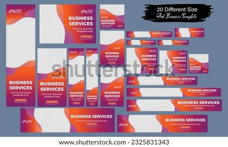 Horizontal header web banner. Vector horizontal and vertical google web ads banner. Abstract Business Ads poster for Web post Design Template. Social Media Cover ads banner, flyer, invitation card