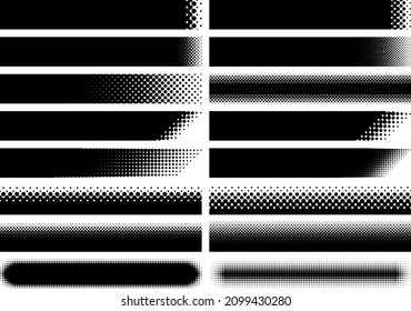 Horizontal heading frame set with various halftone dots
