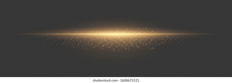 Horizontal highlight of golden line and light.