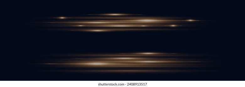 Horizontal highlights. Laser beams of light. Beautiful light flashes. Speed ​​motion special effects, sparkling background.