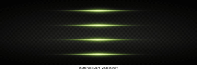 Horizontal highlights and lines on a dark background, the effect of a glowing lens flare.