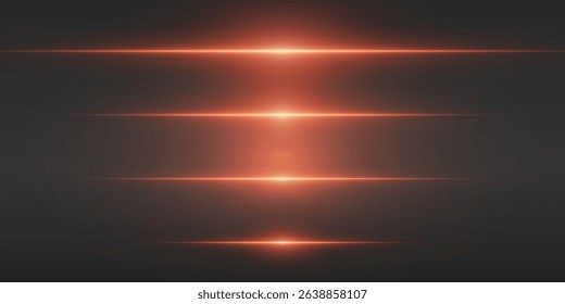 Horizontal highlights and lines on a dark background, the effect of a glowing lens flare.