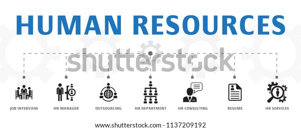 Horizontal Human Resources Banner Concept Template Stock Vector ...