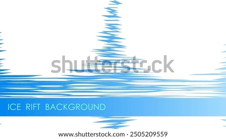 Horizontal ice rift abstract background with snow, cover, site presentation in HD format. UI template layout for web design of internet products. Vector banner