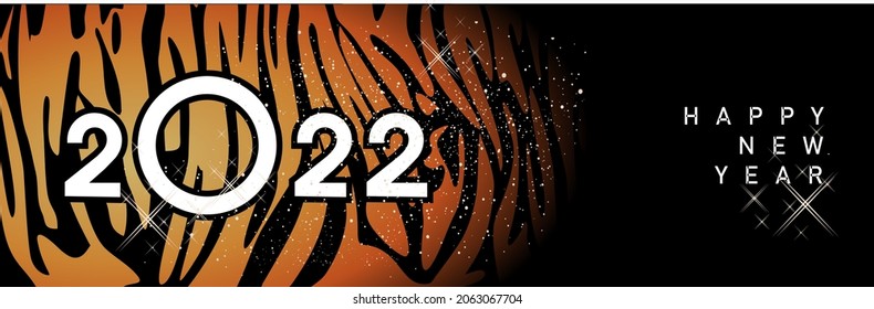 horizontal illustration greeting card banner template with tiger fur skin texture