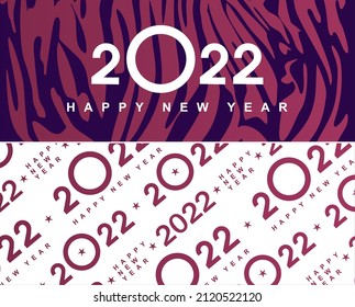 horizontal illustration greeting card banner template with tiger fur skin texture