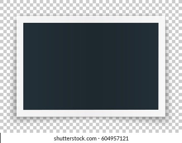 Horizontal image frame concept, isolated on transparent background. Vector high quality detailed mock up, for pictures and image or even video.