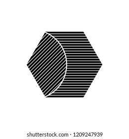 horizontal and inclined lines forming an editable vector hexagon
