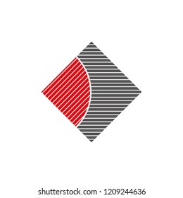 horizontal and inclined lines that form a rhombus editable vector