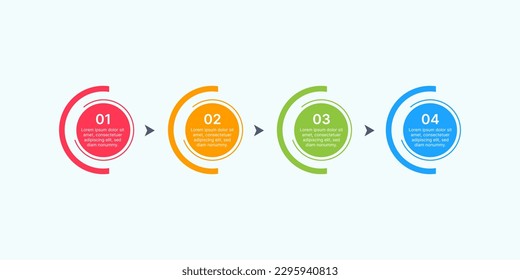 Horizontal infographic design template with icon and data description for presentation