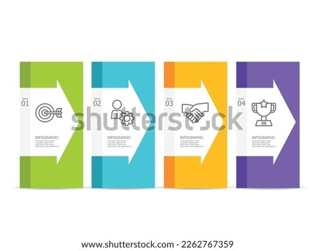 horizontal infographic element report with business icon 4 step background vector illustration