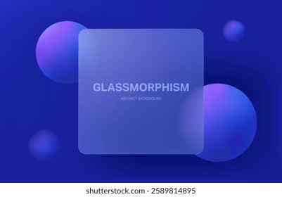 Horizontal Infographic Template for Business Presentation with Modern Glassmorphism Design for Web Interfaces Marketing Brochure or Technology Report with Circle Vector Abstract Graphic Background
