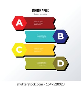 Horizontal infographic template design. Business concept infograph with 4 options, steps or processes. Vector visualization can be used for workflow layout, diagram, annual report, web