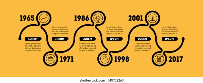 Horizontal Infographic Timeline. Business Concept With Options, Parts, Steps Or Technology Processes. Vector Web Template For Presentation. Time Line Of Social Tendencies And Trends Graph