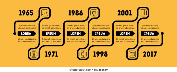 Línea de tiempo Infográfica Horizontal. Concepto empresarial con opciones, piezas, pasos o procesos tecnológicos. Plantilla web vectorial para presentación. Gráfico cronológico de tendencias y tendencias sociales