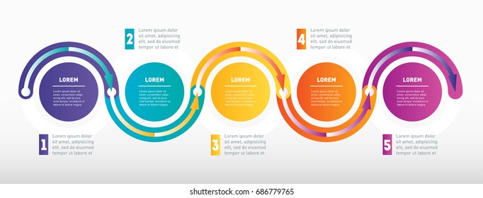 Horizontal Infographic timeline or company milestones. Business concept with options, parts, steps or technology processes. Web template for presentation. Time line of business tendencies and trends