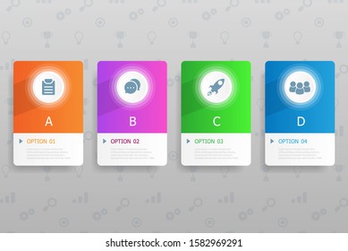 horizontal infographics 4 steps vector illustration background
