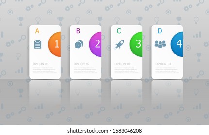 horizontal infographics 4 steps vector illustration background