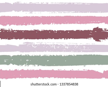 Horizontal ink lines paint stripes seamless vector summer pattern. Painted horizontal dry brush strokes stripy texture. Hand drawn paint strokes cute paintbrush lines horizontal background vector.