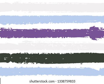 Horizontal ink lines paint stripes seamless vector summer pattern. Painted horizontal dry brush strokes stripy texture. Hand drawn paint strokes cute paintbrush lines horizontal seamless vector.
