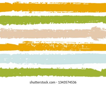 Horizontal ink lines paint stripes seamless vector summer design. Painted horizontal dry brush strokes stripy texture. Hand drawn paint strokes cool paintbrush lines horizontal seamless vector.