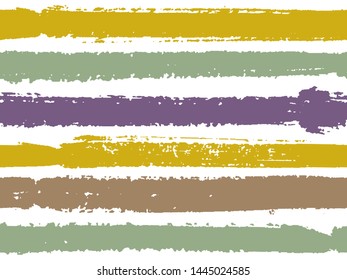 Horizontal ink lines paint stripes seamless vector summer pattern. Painted horizontal dry brush strokes stripy texture. Hand drawn paint strokes simple paintbrush lines horizontal seamless vector.