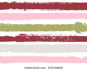 Horizontal ink lines paint stripes seamless vector summer design. Painted horizontal dry brush strokes stripy texture. Hand drawn paint strokes minimal paintbrush lines horizontal seamless vector.